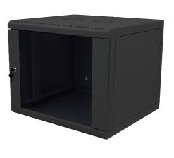 (Архив)Шкаф телекоммуникационный настенный Canovate WS2N, 19", 21U, 1022х600х560 мм (ВхШхГ), дверь: стекло, сварной, цвет: чёрный