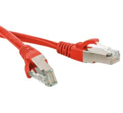 Шнур комм. Hyperline, кат. 5е, экр., SF/UTP, RJ45/RJ45, LSZH, AWG26 9м, красный