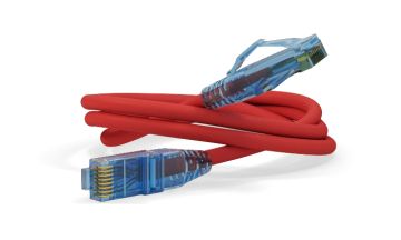 Шнур комм. Hyperline, кат. 6, неэкр., U/UTP, RJ45/RJ45, LSZH, AWG24 15м, красный