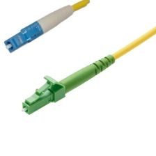 Комм. шнур оптический Cabeus Tight Buffer, Simplex LC/LC (UPC/APC), OS2 9/125, LSZH, 7м, Ø 3мм, синий хвостовик, цвет: жёлтый