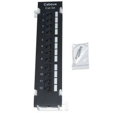 (Архив)Комм. патч-панель Cabeus, настенная, портов: 12 х RJ45, кат. 5е, неэкр., цвет: чёрный, настенная с подставкой, (PL-12-Cat.5e-WL-Krone)