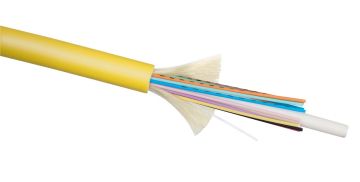 Кабель ВО Cabeus Tight Buffer,  24хОВ, OS2 G.652, LSNH, Ø 7,7мм, внутри зданий, небронированный, цвет: жёлтый