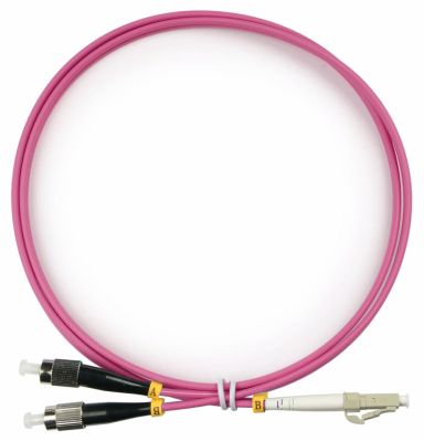 Коммутационный шнур оптический Cabeus FOP-50-OM4-LC-FC-1m