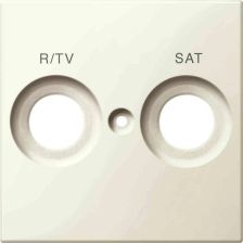 Лиц. панель розеточная Merten System M, 2х TV/R/SAT, плоская, внутренняя, цвет: бежевый (MTN299844)