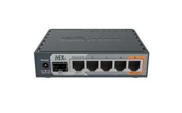 Маршрутизатор Mikrotik, hEX S, портов: 5, USB: Да, 28х89х113 мм (ВхШхГ), цвет: чёрный, процессор 2 ядра, RB760iGS