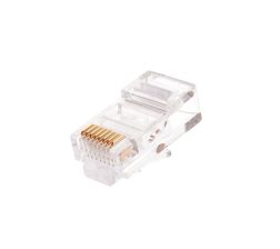 Коннектор Nikomax, RJ45(8p8c), кат. 5е, неэкр., круглый ввод, для многожильного кабеля, 100 шт, цвет: прозрачный, ножи для многожильного кабеля