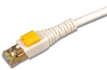 (Архив)Шнур комм. Siemon, кат. 6, неэкр., U/UTP, RJ45/RJ45, LSZH, 2м, белый, T568A/B, защита от отключения LockIT