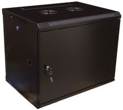 (Архив)Шкаф телекоммуникационный настенный Hyperline TWFS, 19", 4U, 278х600х450 мм (ВхШхГ), дверь: металл, разборный, цвет: чёрный