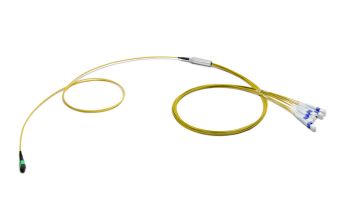 Сборка кабельная Eurolan разветвительная, MTP/LC, OS2 9/125, LSZH (нг(A)-HF), 50м, Ø 3мм, синий хвостовик, цвет: жёлтый