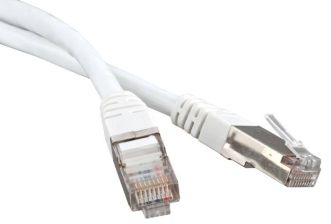 Шнур комм. AMP, кат. 6, экр., S/FTP, RJ45, 100 МГц, LSZH, 1м, белый