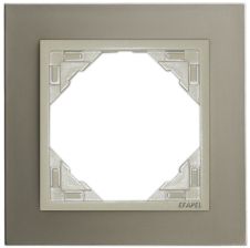 Рамка Efapel Logus90, 1 пост, плоская, универсальная, цвет: титан/жемчуг (90910 TTP)