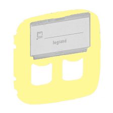 Лиц. панель розеточная Legrand Valena Allure, 2х RJ45, 58х51 мм (ВхШ), плоская, с держателем маркировки для розетки RJ45, цвет: слоновая кость (LEG.75