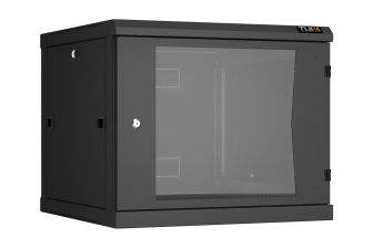 Шкаф телекоммуникационный настенный TLK Classic II, 19", 9U, 503х600х600 мм (ВхШхГ), дверь: стекло, разборный, цвет: чёрный