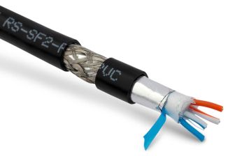 (Архив)Кабель интерфейсный промышленный Hyperline, SF/UTP, 2 пар., PVC, Ø 7,3мм, 500м, катушка, универсальный, цвет: чёрный