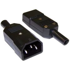 Вилка Lanmaster, вилка IEC 60320 С14, 10А, разборная, цвет: чёрный