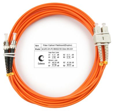 Коммутационный шнур оптический Cabeus FOP-62-SC-ST-5m