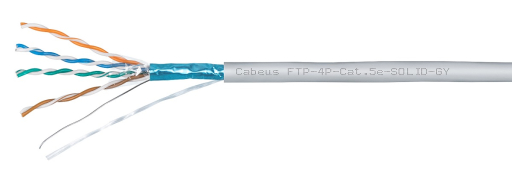 Кабель витая пара Cabeus FTP-4P-Cat.5e-SOLID-LSZH-GY-50
