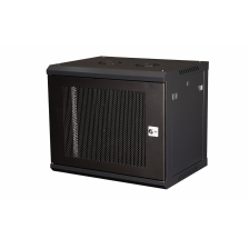 Шкаф телекоммуникационный настенный Datarex, 19", 9U, 600х450 мм (ШхГ), дверь: перфорация, разборный, цвет: чёрный