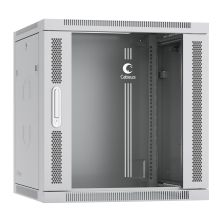 Шкаф телекоммуникационный настенный Cabeus SH-05F, 19", 12U, 635х600х600 мм (ВхШхГ), дверь: стекло, сварной, цвет: серый