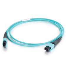 Комм. шнур оптический Hyperline, MPO/MPO, OM3 50/125, LSZH, 2м, цвет: аквамарин