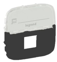 Лиц. панель розеточная Legrand Valena Allure, 1х RJ45, 58х51 мм (ВхШ), плоская, с держателем маркировки для розетки RJ45, цвет: чёрный (LEG.755478)