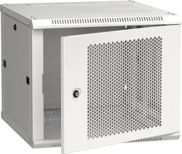 Шкаф навесной ITK LINEA W, 19", 9U, 500х600х600 мм (ВхШхГ), дверь: перфорация, разборный, цвет: серый