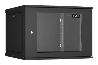 Шкаф телекоммуникационный настенный TLK Lite, 19", 9U, 436х600х600 мм (ВхШхГ), дверь: стекло, разборный, цвет: чёрный
