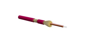 Кабель ВО Hyperline FO-DT-IN Tight Buffer,  4хОВ, OM4 50/125, HFLTx, Ø 4,9мм, внутри зданий, небронированный, цвет: маджента