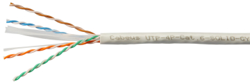 Кабель витая пара Cabeus, LSZH нг(A)-HF, UTP, кат. 6, одножильный, D 0,57, 50м, коробка, тип прокладки: внутренний, цвет: серый