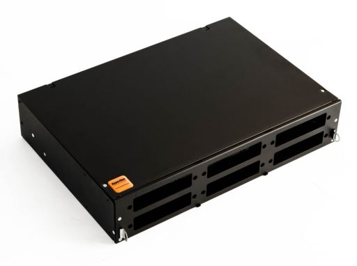 Бокс оптический Hyperline FO-19V-2U-6xSLT-W130H30-48UN-BK