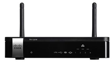 Маршрутизатор Cisco, Small Business, портов: 5, LAN: 4, WAN: 1, скорость мб/с: 800, антенн: 2, USB: Да, цвет: чёрный, с веб-фильтрацией, RV130W-WB-E-K