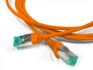 Шнур комм. Hyperline, кат. 6A, экр., S/FTP, RJ45/RJ45, LSZH, AWG30 2м, оранжевый