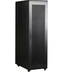 Шкаф серверный напольный TWT Business, IP20, 42U, 800х 800 мм (ШхГ), дверь перфорация, сплошная съемная, разборный, цвет чёрный