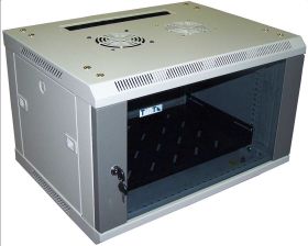Шкаф телекоммуникационный настенный TWT PRO, 19", 12U, 635х600х450 мм (ВхШхГ), дверь: стекло, разборный, цвет: серый