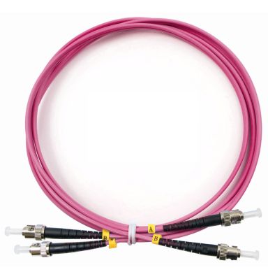 Коммутационный шнур оптический Cabeus FOP-50-OM4-ST-ST-1m