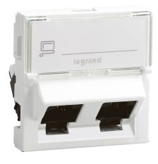 Розетка в сборе Legrand LCS2, 2x RJ45, кат. 6, экр., упаковка: 5 шт, цвет: белый, (LEG.076506)