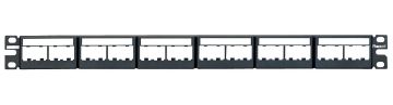Комм. патч-панель наборная Panduit Mini-Com, 19", 1HU, портов: 24 х Mini-Com, кат. 6, цвет: чёрный, с маркерами, (CPPL24WBLY)