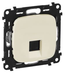 Лиц. панель розеточная Legrand Valena Allure, 1х RJ45, 58х51 мм (ВхШ), плоская, для розетки RJ45, цвет: слоновая кость (LEG.755416)