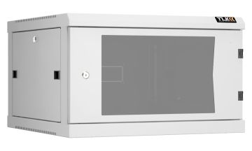 Шкаф телекоммуникационный настенный TLK Classic II, 19", 6U, 370х600х600 мм (ВхШхГ), дверь: стекло, разборный, цвет: серый
