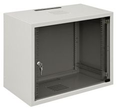 (Архив)Шкаф телекоммуникационный настенный Zpas SJ, 19", 12U, 604х600х400 мм (ВхШхГ), дверь: стекло, сварной, цвет: серый