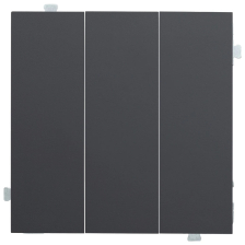 Клавиша для выключателя Rikett Classic, трехклавишный, цвет: чёрный сатин, (35661 MB)