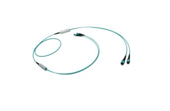 Комм. шнур оптический Eurolan, MTP/MTP, OM3 50/125, LSZH (нг(A)-HF), 1м, Ø 5,5мм, бирюзовый  хвостовик, цвет: бирюзовый