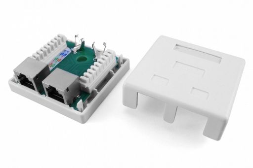 Розетка компьютерная Hyperline SB1-2-8P8C-C5e-SH-WH