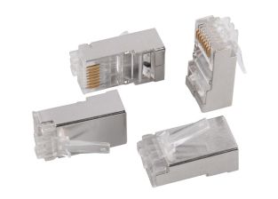 Разъём ITK, RJ45(8p8c), кат. 5е, экр., со вставкой, для одножильного и многожильного кабеля, 20 шт, цвет: прозрачный