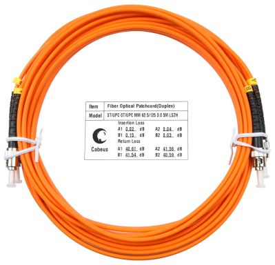 Коммутационный шнур оптический Cabeus FOP-62-ST-ST-7m