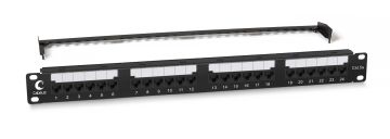Комм. патч-панель Cabeus, 1HU, портов: 24 х RJ45, кат. 5е, неэкр., цвет: чёрный, (PL2-24-Cat.5e-Dual)