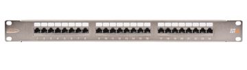 Комм. патч-панель Nikomax, 19", 1HU, портов: 24хRJ45/8P8C, кат. 6, экр., цвет: металл, (NMC-RP24SE2-1U-MT)