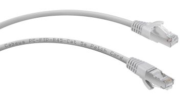 Шнур комм. Cabeus, кат. 5е, экр., F/UTP, RJ45/RJ45, PVC, AWG24, 0.5м, серый