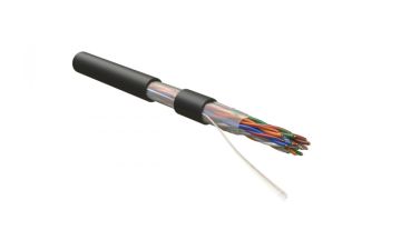 Кабель многопарный Hyperline, U/UTP, 10 пар., кат. 5, Ø 8,5мм, PE, 1м, снаружи зданий, цвет: чёрный