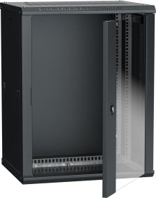 Шкаф навесной ITK LINEA W, 19", 12U, 635х600х450 мм (ВхШхГ), дверь: стекло, разборный, цвет: чёрный